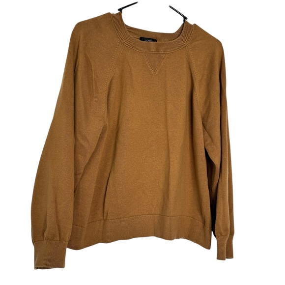 J. Crew Tops - J.Crew Camel Knit Crewneck Sweatshirt